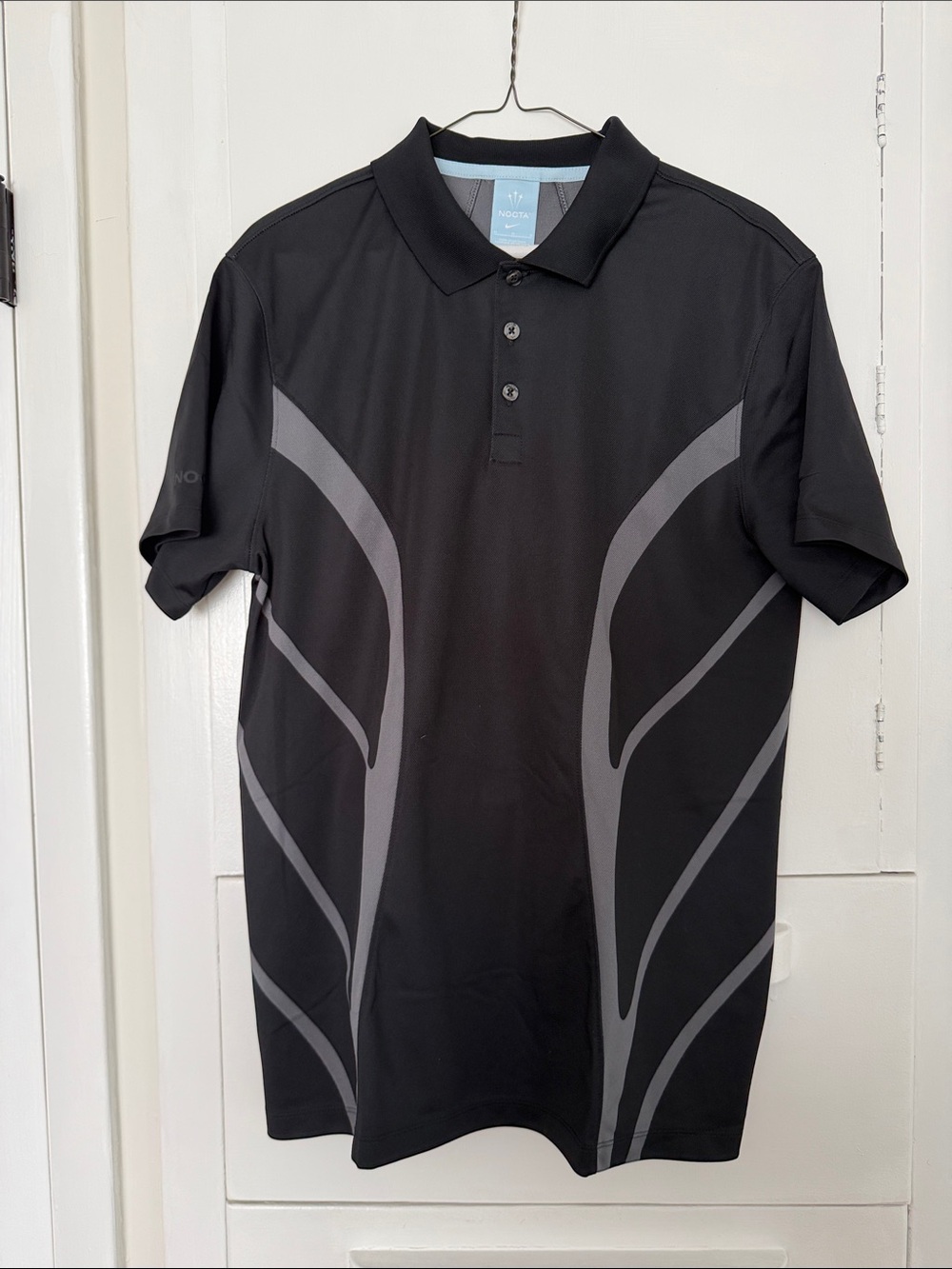 Nocta Black Polo with Gray Graphic Panels